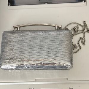 Silver Sequin Evening Bag
